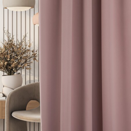 Zasłona zaciemniająca na taśmie marszczącej pudrowy róż 140 x 280 cm 1 szt. 140x280 różowy-beżowy