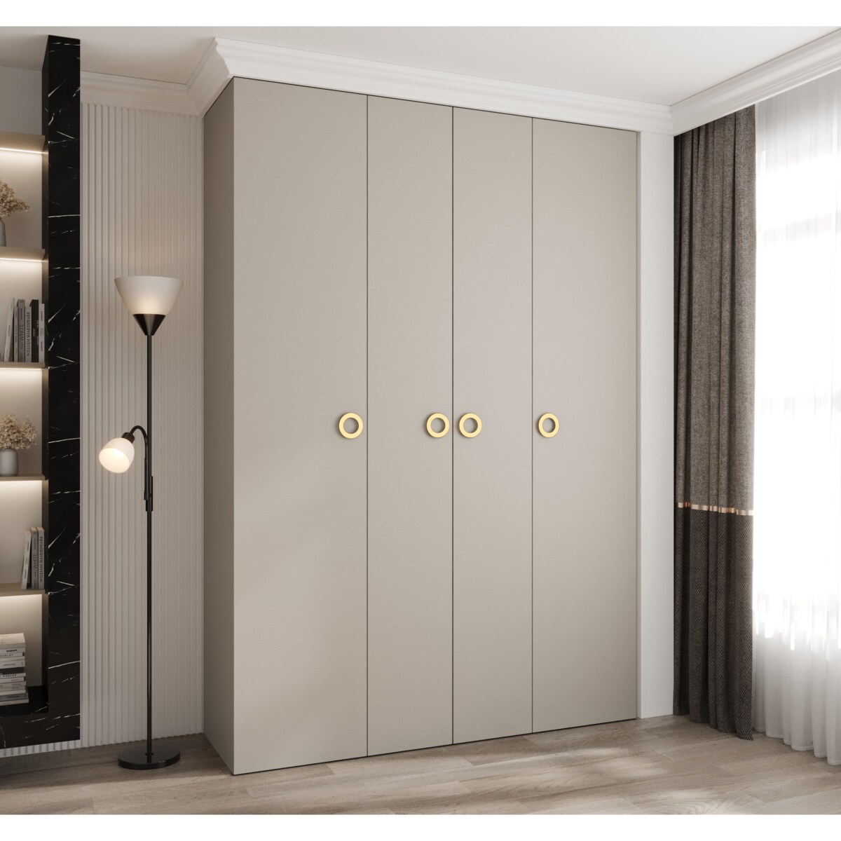 Szafa czterodrzwiowa Como 1 170 gł.40 kaszmir+złoty