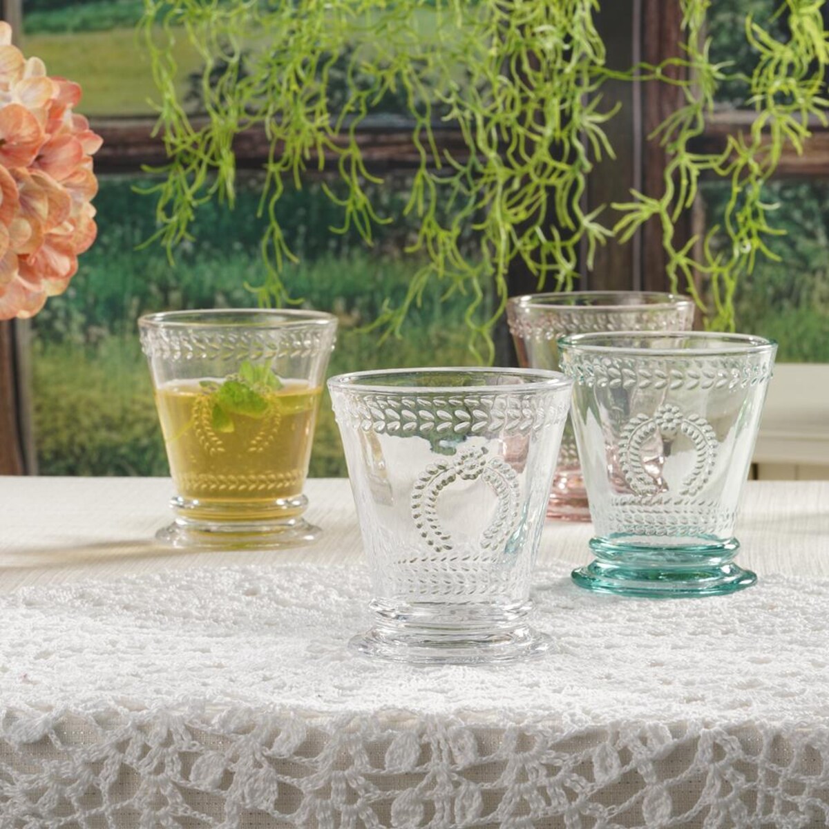 VILLA ITALIA Zestaw szklanek turkusowych 240 ml 6 sztuk MERIDA