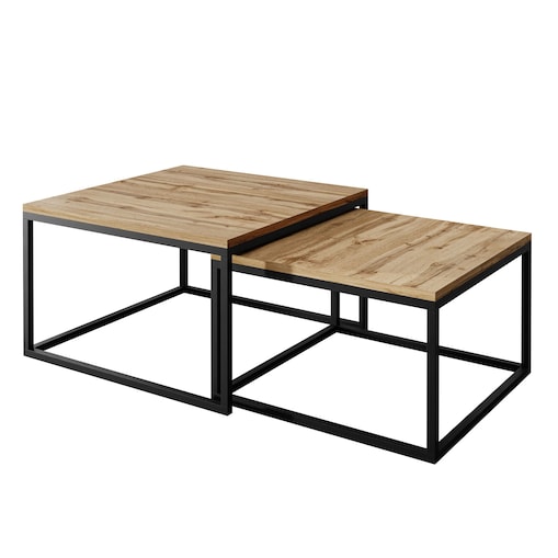 Stolik kawowy ława YOSHI 2w1 czarny dąb wotan 36/42 cm