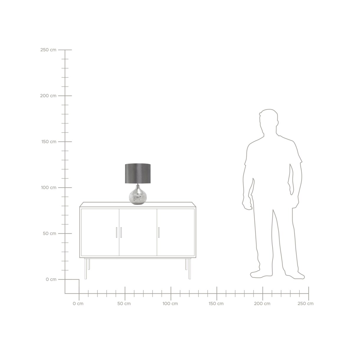 Lampka nocna porcelanowa srebrna YAKIMA