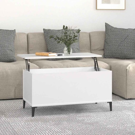 vidaXL Stolik kawowy, biały 90x44,5x45 cm, materiał drewnopochodny