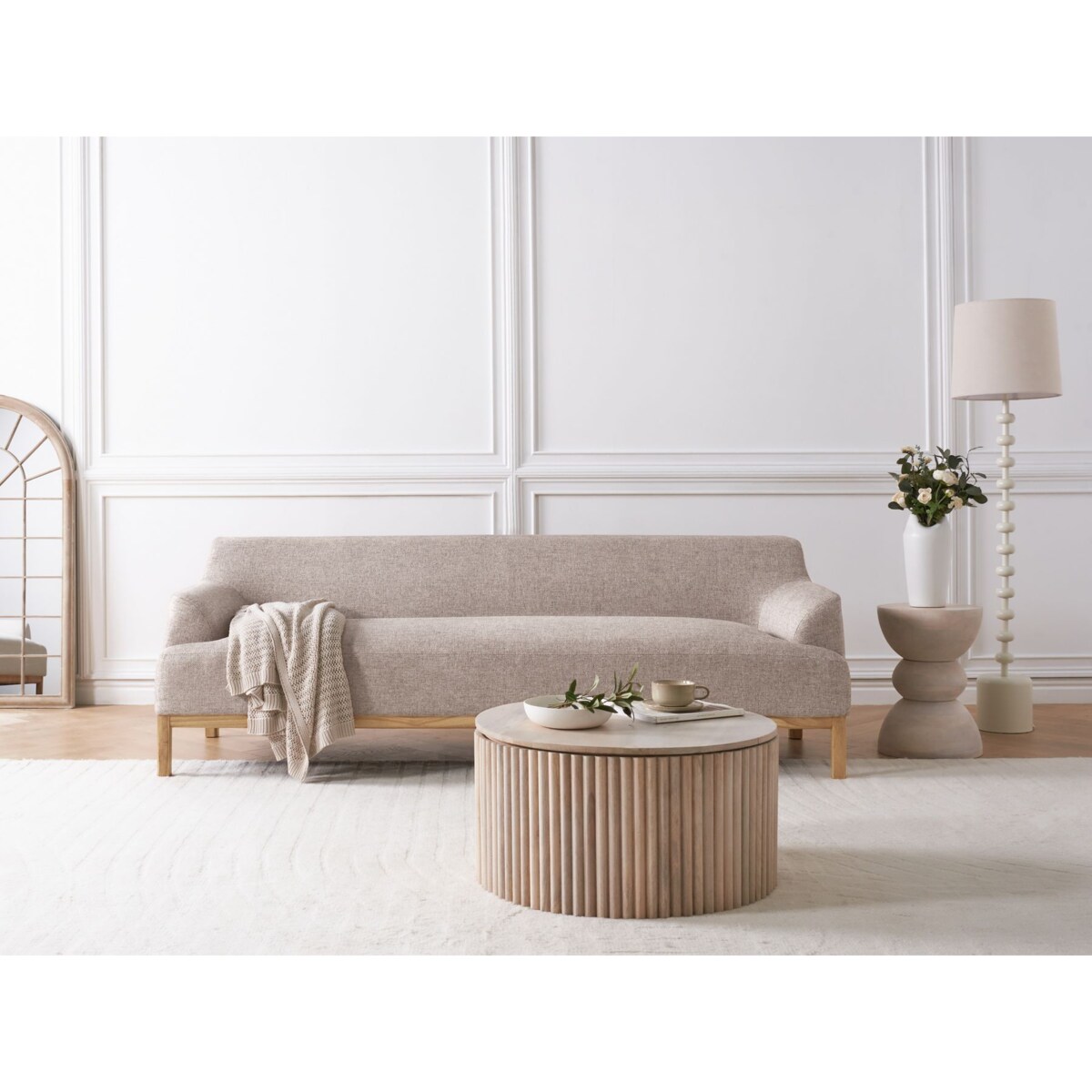 Sofa 3-osobowa jasnobrązowa SOSJO