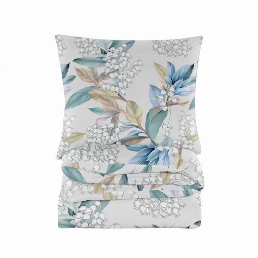 Komplet Pościeli Dwuosobowej Kwiaty Konwalie 160X200 + 2 Poszewki