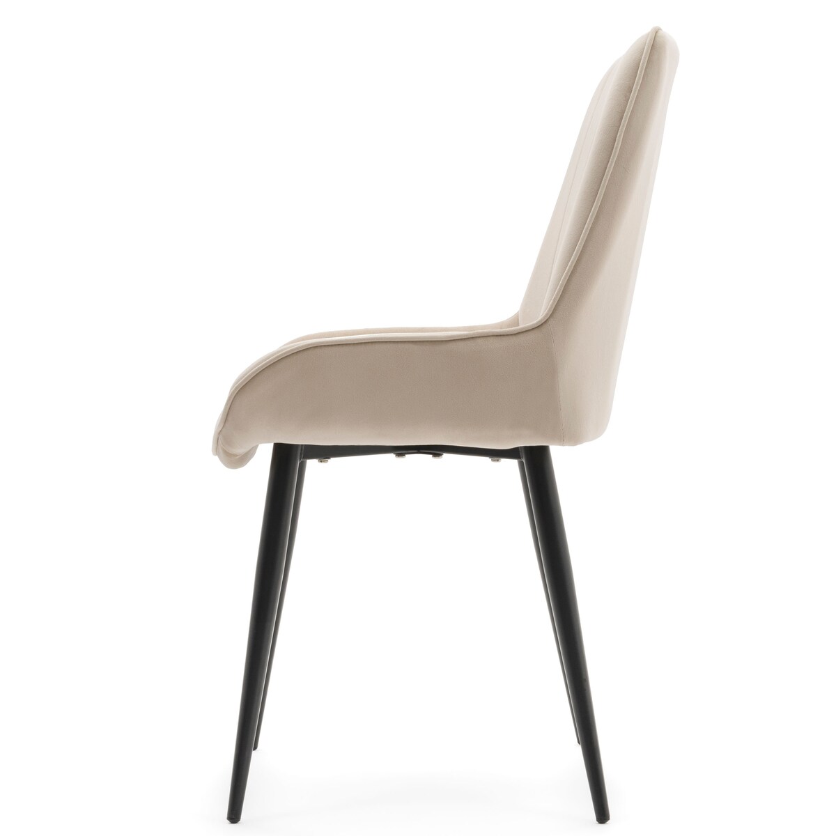 Krzesło tapicerowane welurowe do salonu jadalni nowoczesne glamour LUCA beżowa