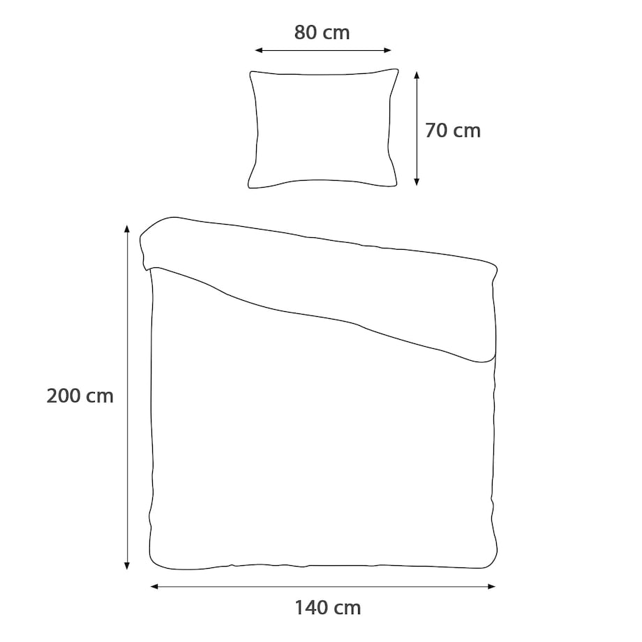 Pościel bawełniana 140x200 Natural, rune