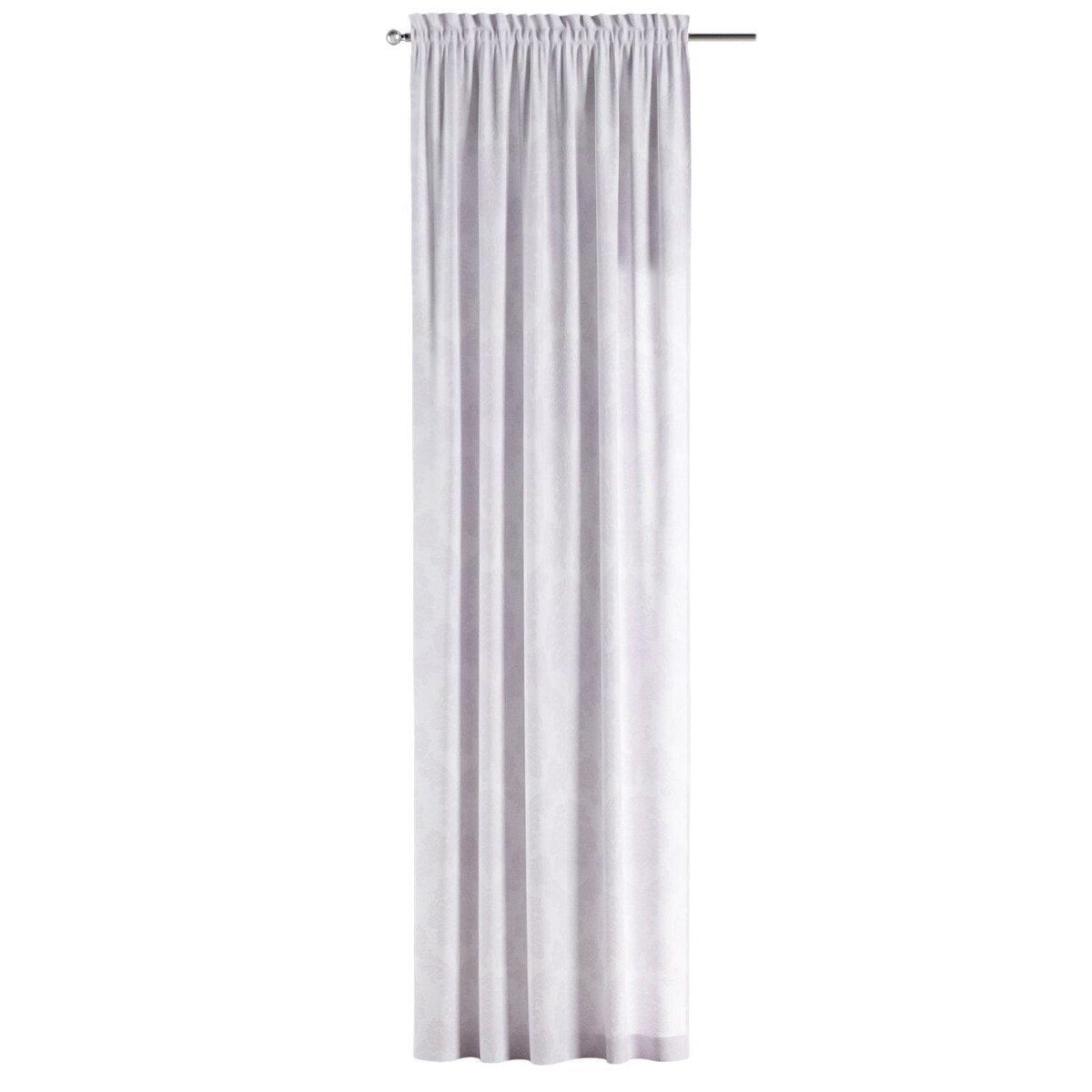 Zasłona na kanale z grzywką 1 szt. 130x260 liście akantu na białym tle