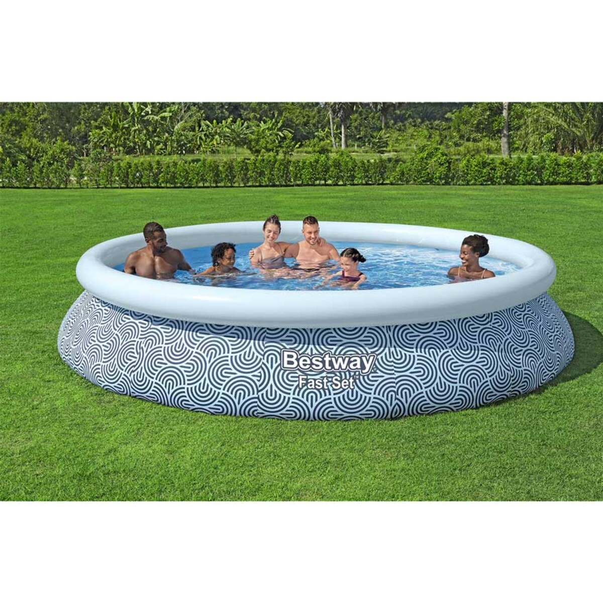 Basen ogrodowy rozporowy Bestway rodzinny dla dzieci 457x84 cm pompa 9w1