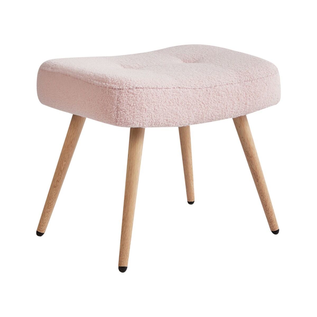 Fotel uszak VEJLE Z podnóżkiem Boucle Pastelowy róż
