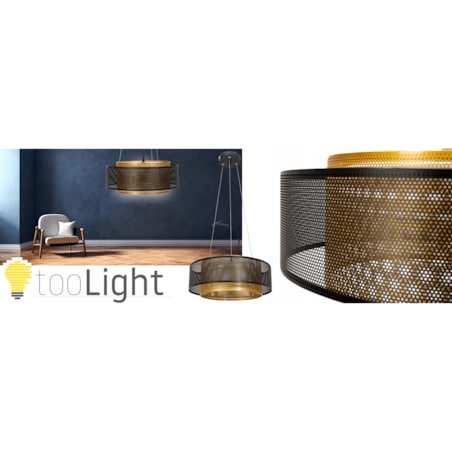 Lampa Wisząca Loft Industrial Złota Metalowa Led