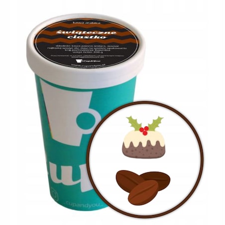 Kawa aromatyzowana smak ŚWIĄTECZNE CIASTKO ziarnista ARABICA 200g premium - kawa smakowa deserowa