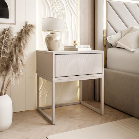 Stolik nocny BLANCO Kaszmir 45x52x37 cm z systemem push-to-open