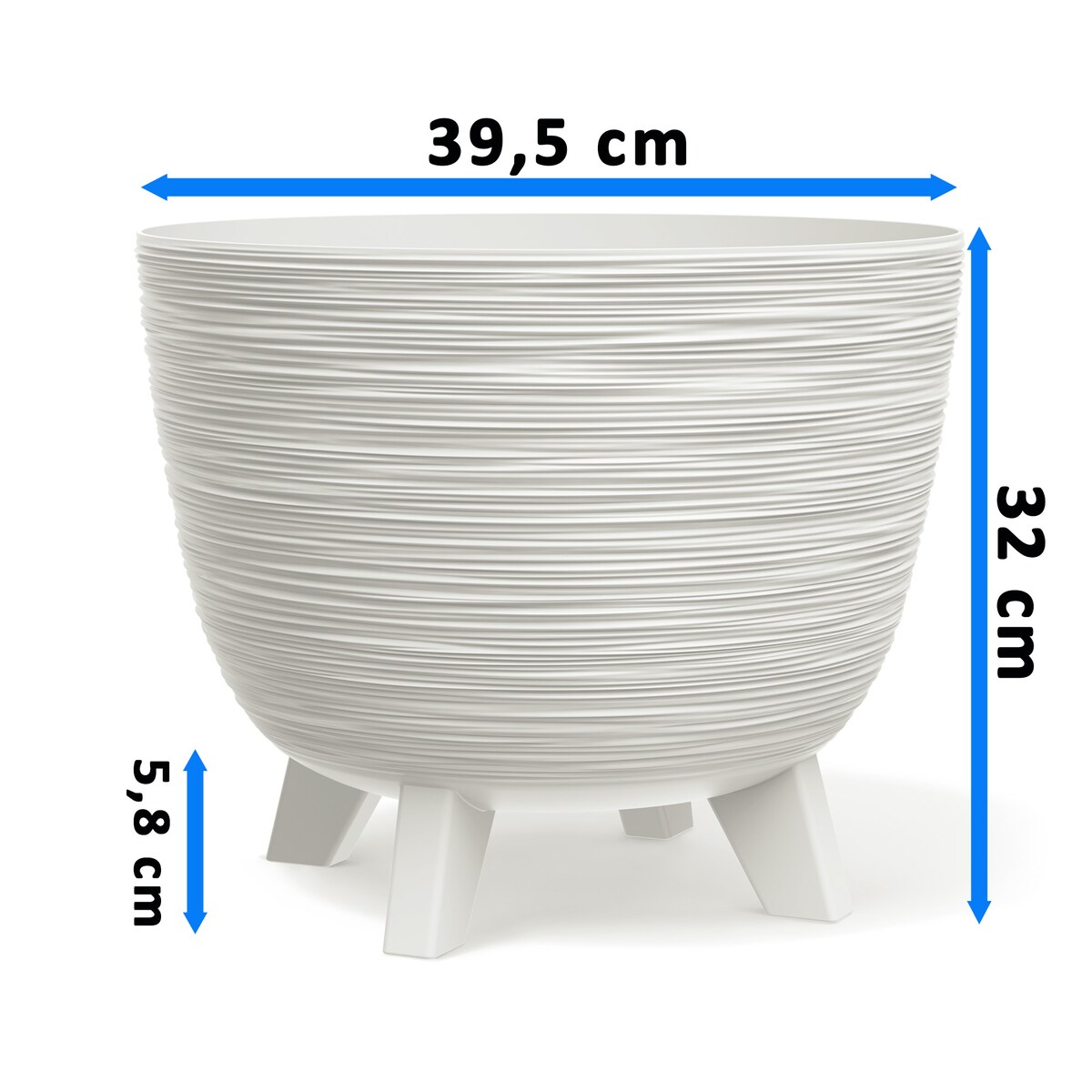 3X Donica Na Kwiaty Zestaw 23,6/29/39,5 Cm Na Nóżkach Doniczka Misa Do Domu Ogrodu