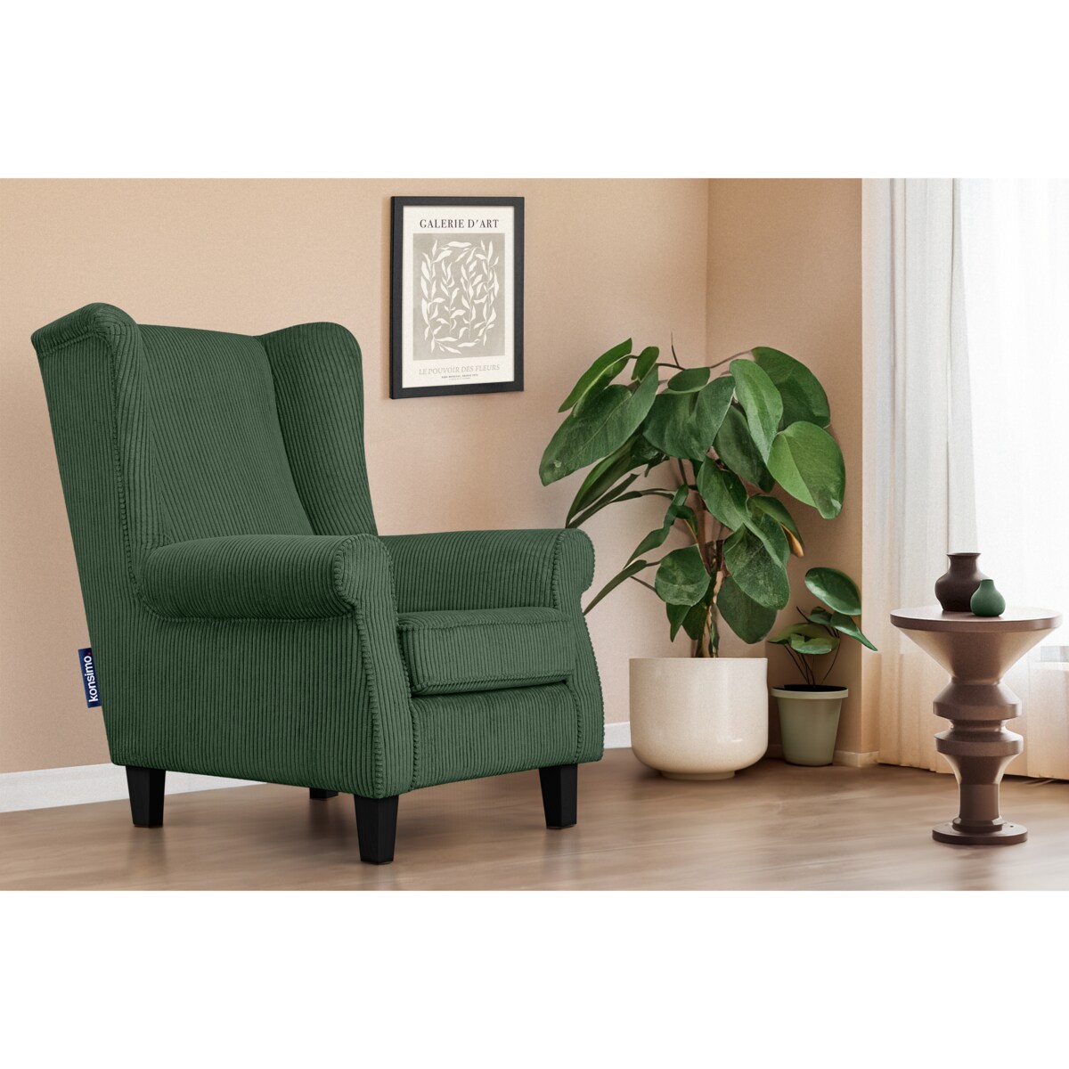 KONSIMO MILES Fotel, kolor Zielony