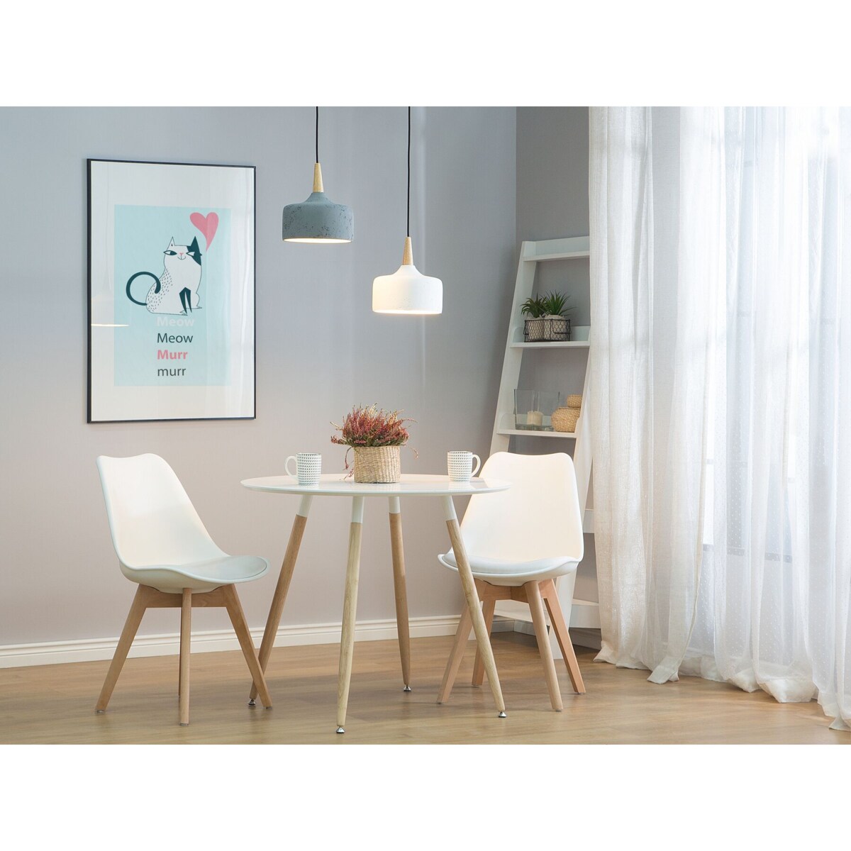 Lampa wisząca gipsowa biała BURANO