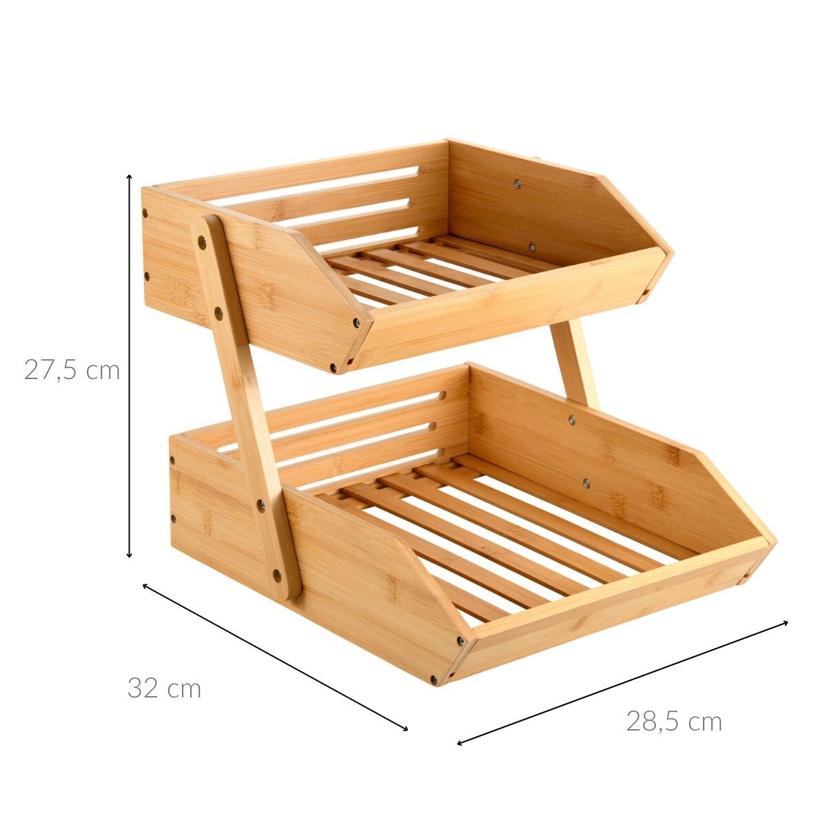Organizer kuchenny z dwoma koszykami, bambus