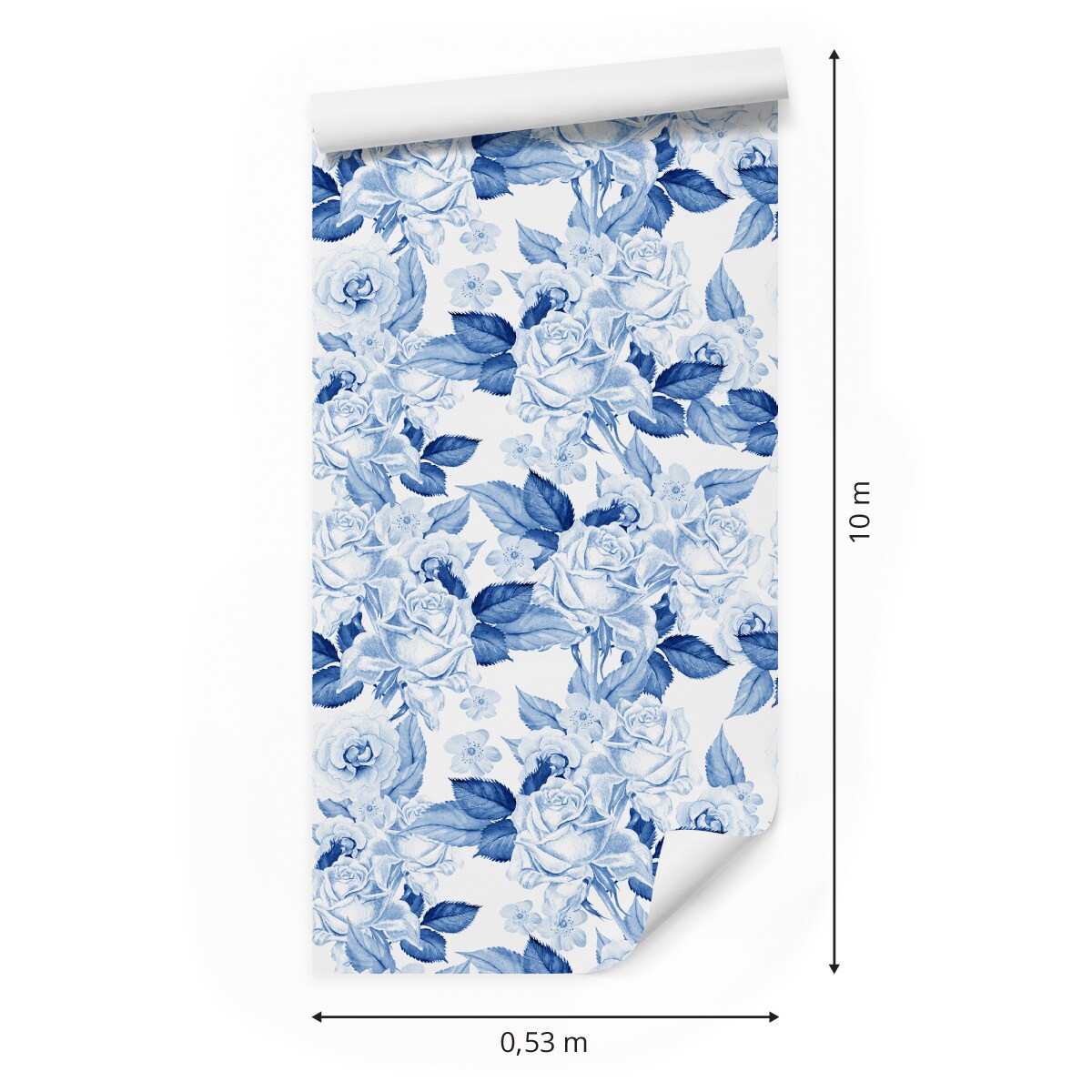 Tapeta Niebieskie RÓŻE Kwiaty i Liście