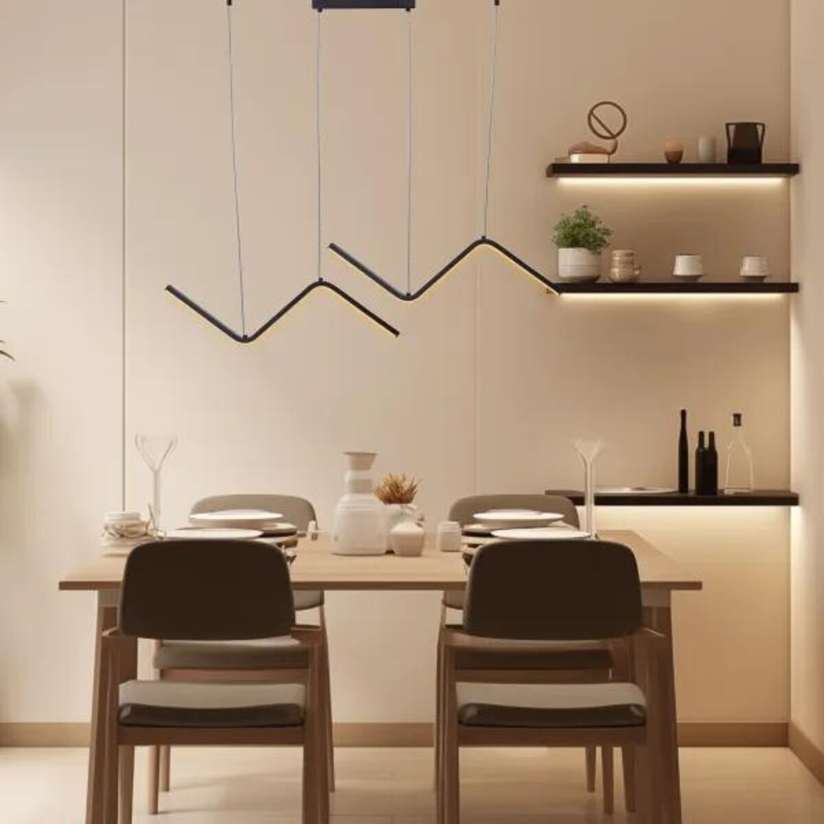 lampa wisząca led z metalu i silikonu, 23 w, 6500k asymetryczna