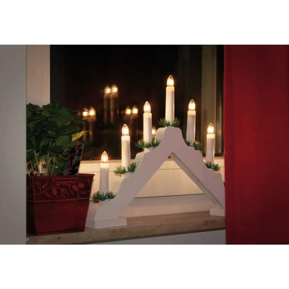 Ambiance Świecznik adwentowy, 7 diod LED, biały