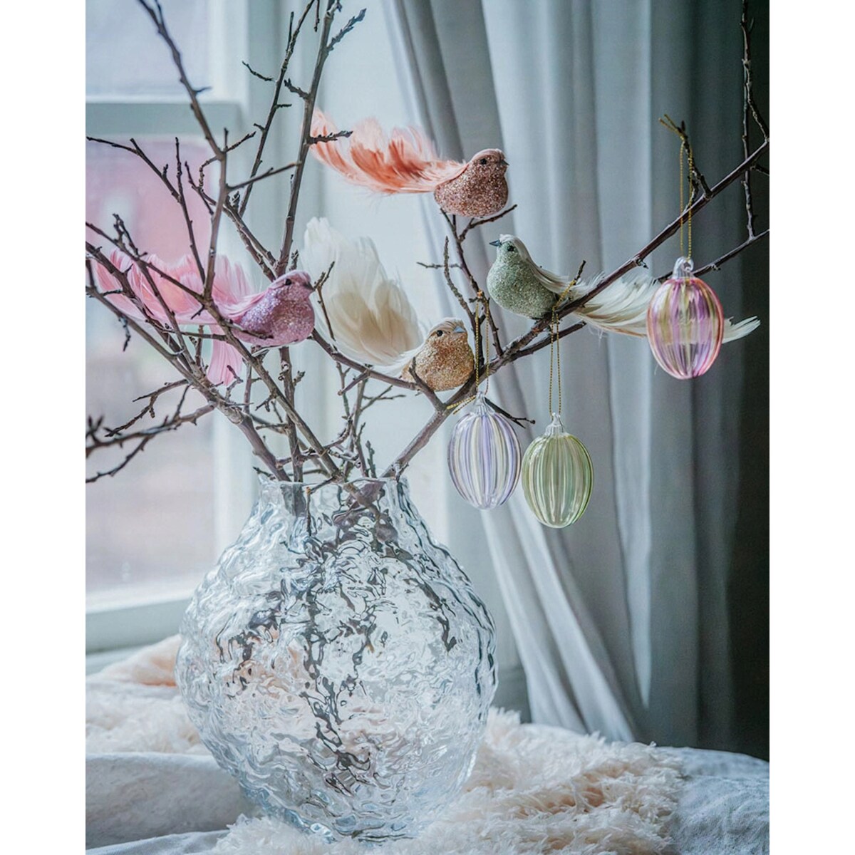 ZAWIESZKA WIELKANOCNA JAJKO NA WIELKANOC BOMBKA 6szt SZKLANA ŚWIĄTECZNA