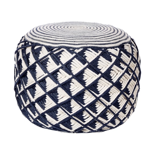 Puf ogrodowy 50 cm granatowy z beżowym KAWAN