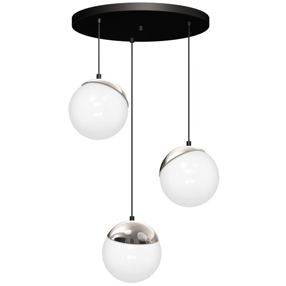 Loftowa LAMPA wisząca SFERA WOOD MLP5425 Milagro skandynawska OPRAWA szklane kule ZWIS kaskada biała drewno