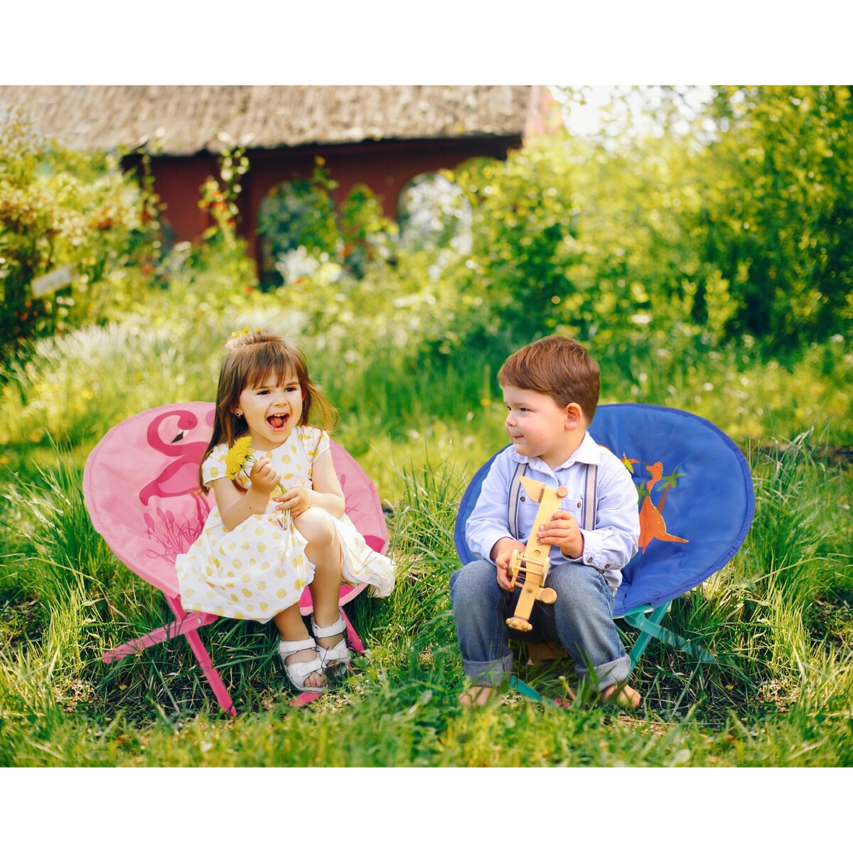 Krzesło ogrodowe dla dzieci JUMI piknikowe różowe