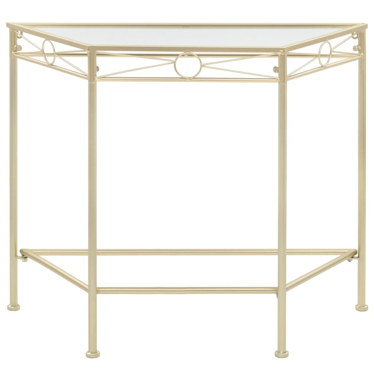 vidaXL Stolik boczny w stylu vintage, metalowy, 87 x 34 x 73 cm, złoty