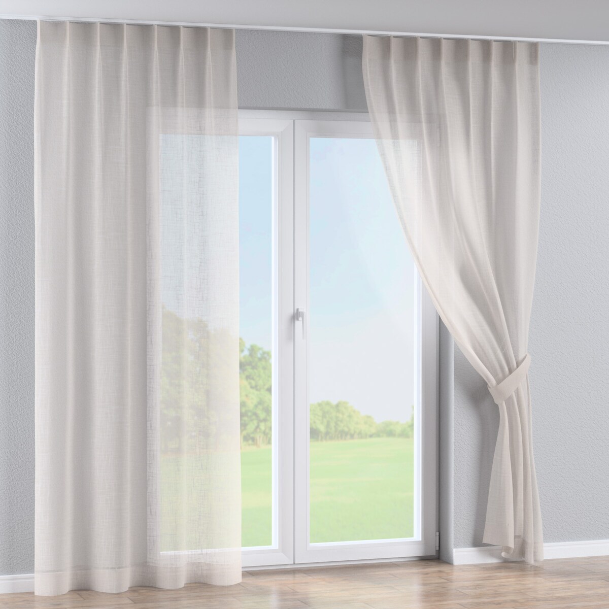 Zasłona na haczykach flex pojedynczych 130x260 beżowy