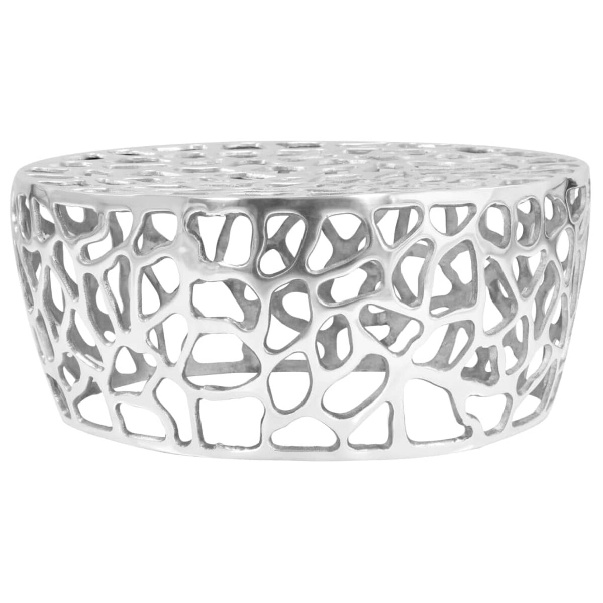 vidaXL Stolik do kawy z odlewanego aluminium, 70 x 30 cm, srebrny