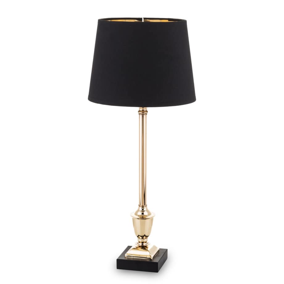 Lampa stołowa 58x25x25 cm MAUD z okrągłym czarnym abażurem