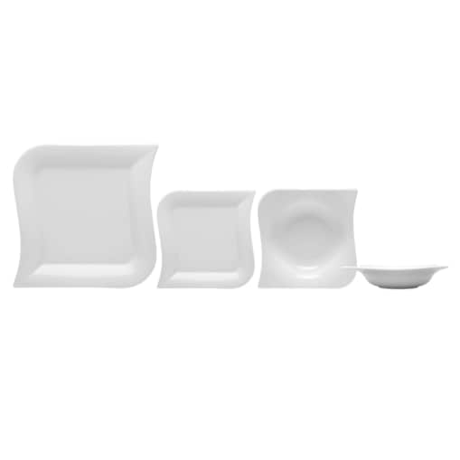 Zestaw talerzy dla 6 osób 18 el. Opera biała LB16 (0000)