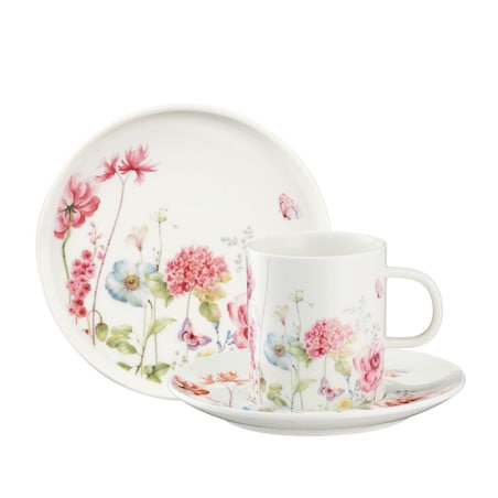 VILLA ITALIA Zestaw kawowy na 6 osób porcelanowy GARDENO