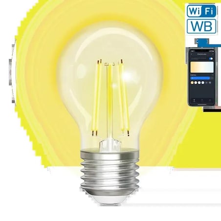 inteligentna żarówka wb g45 e27 wi-fi (przezroczysta)