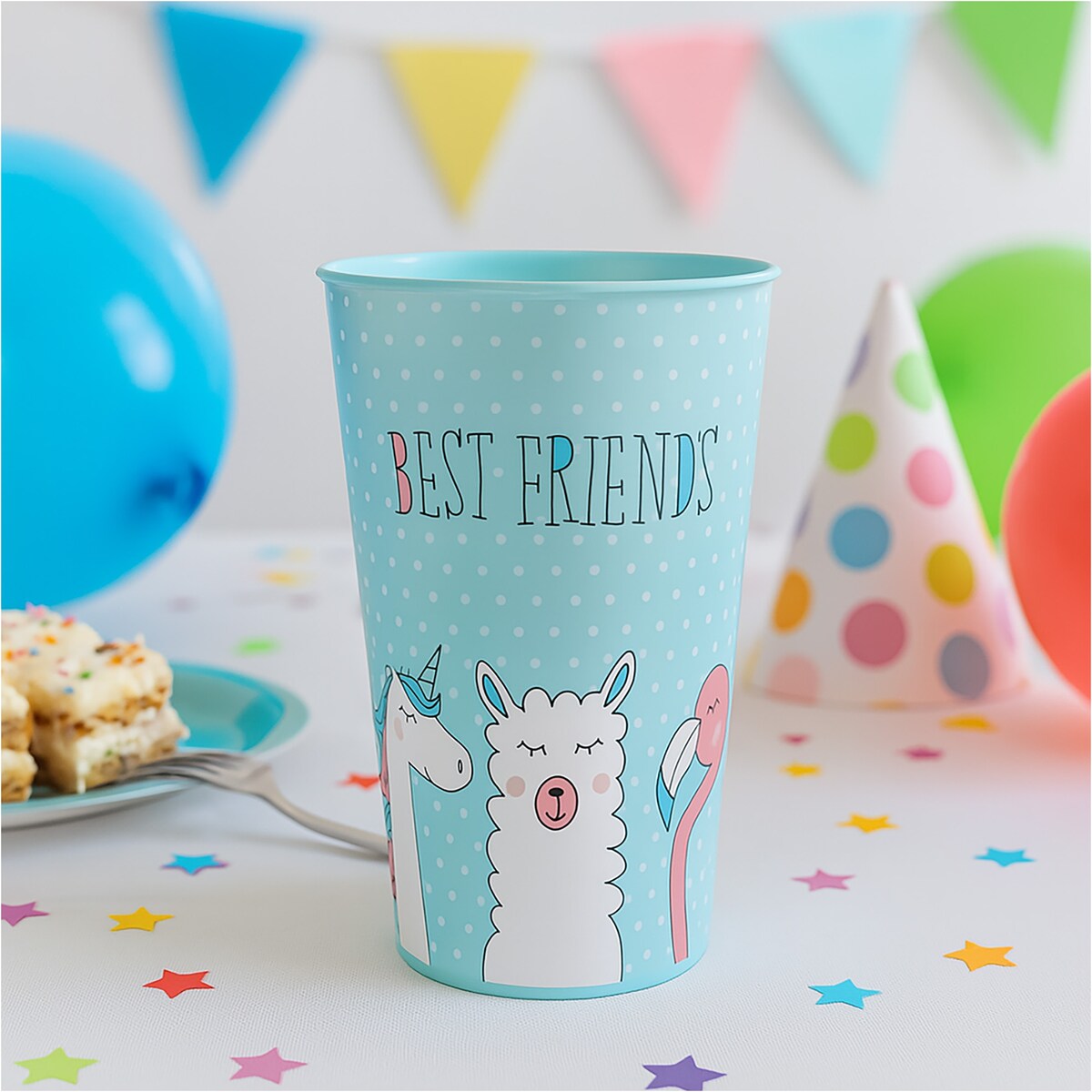 Kubek Dla Dziecka Dziecięcy 250 Ml Plastikowy Friends Niebieski