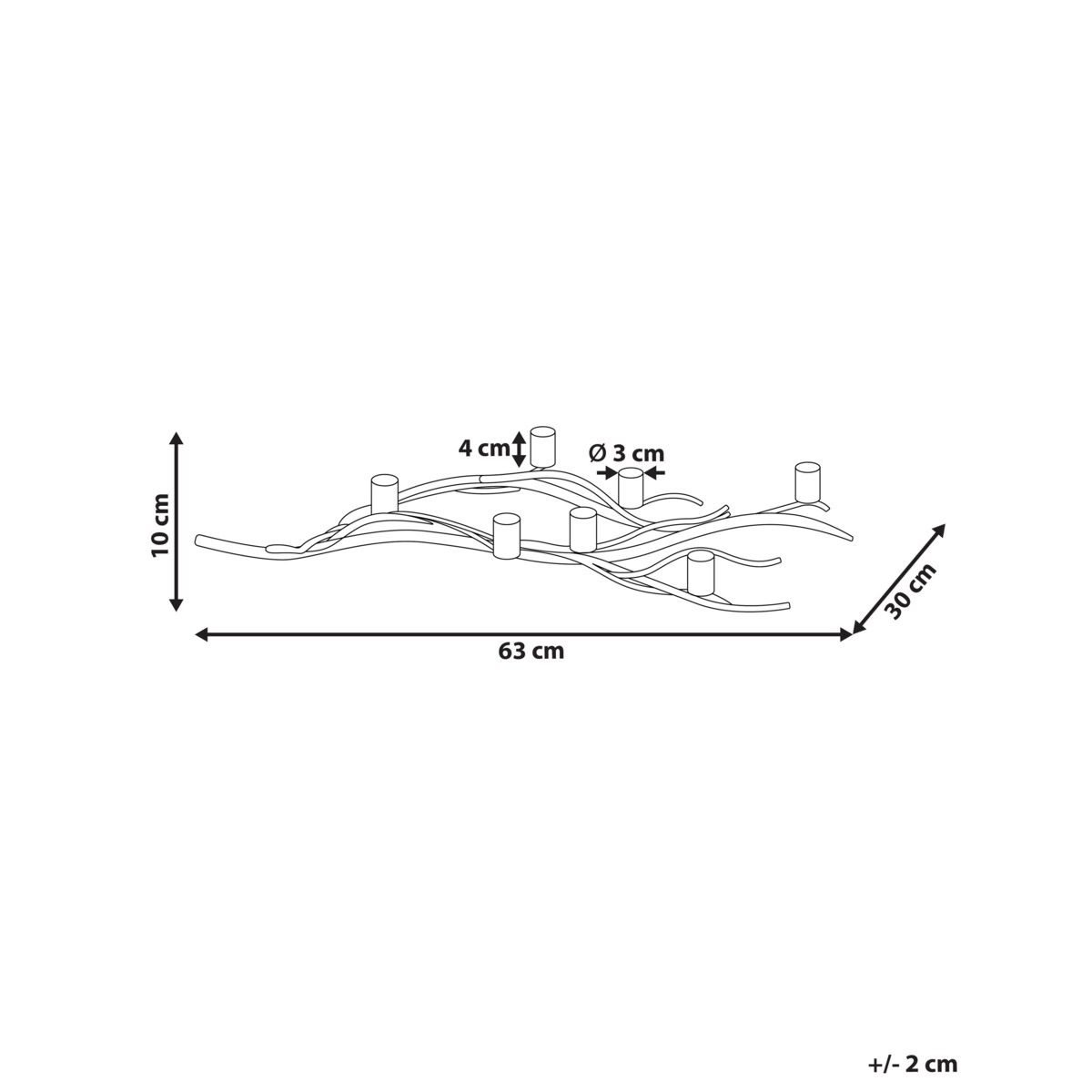 Świecznik ARRENTELA Metal 10 cm Złoty