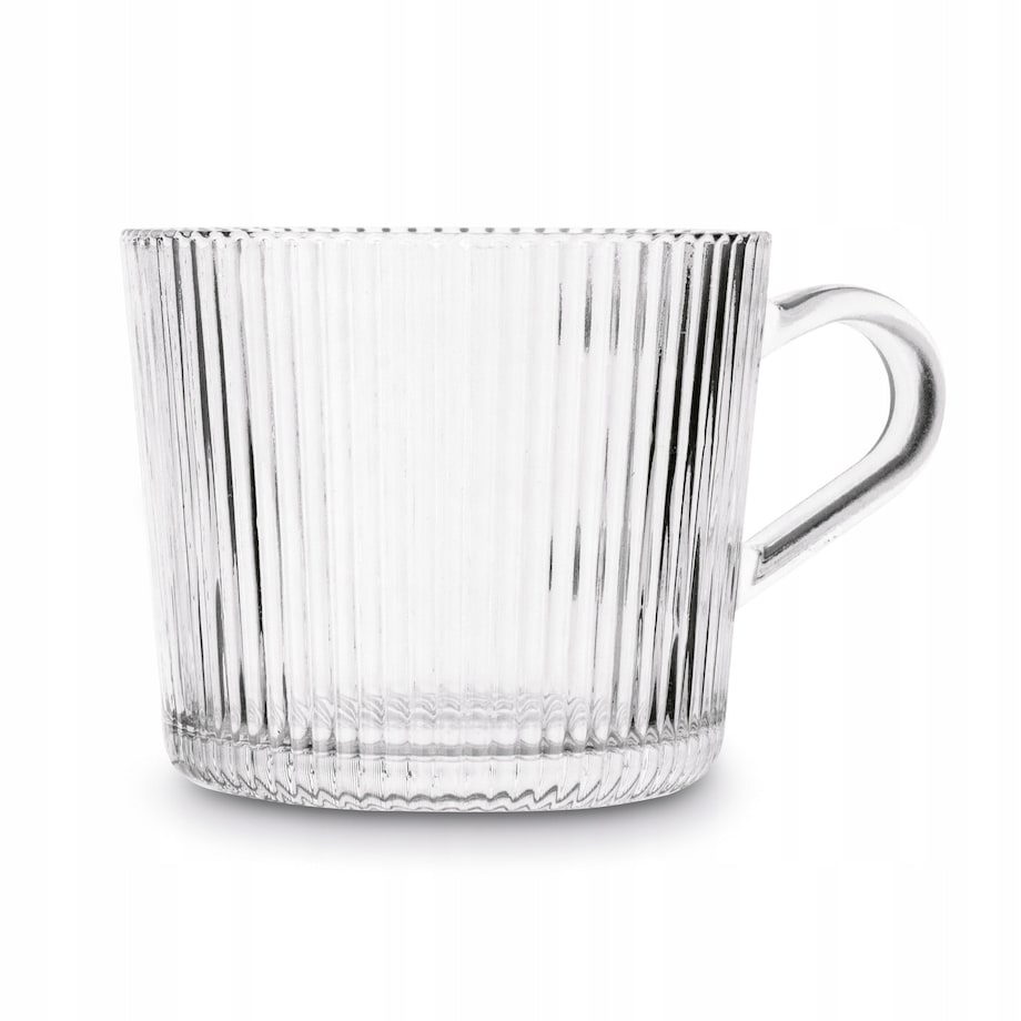 6x 400 ml KUBEK FILIŻANKA szklanka w paski na herbatę kawę latte desery
