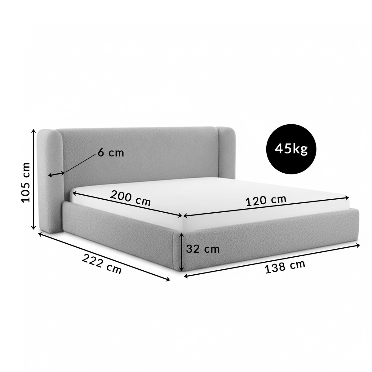 Łóżko Tapicerowane Toscana 120X200 Stelaż Pojemnik Na Pościel Abriamo 03