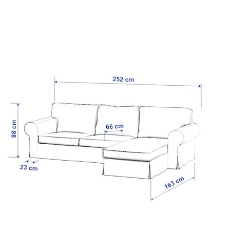 Pokrowiec na sofę Ektorp 2-osobową i leżankę, oliwkowy, 252 x 163 x 88 cm, Living