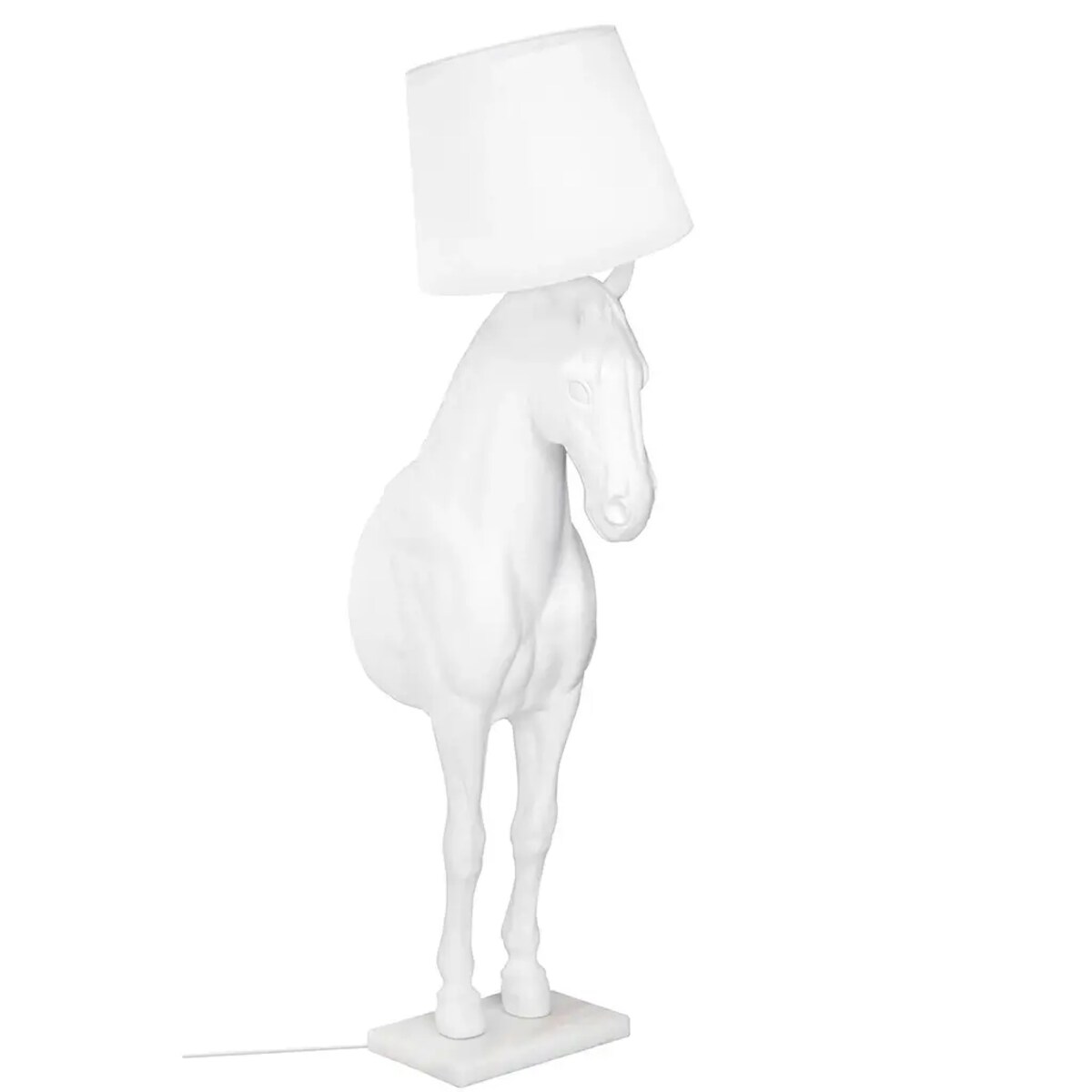 Stojąca lampa pokojowa HORSE M podłogowy koń z abażurem biały