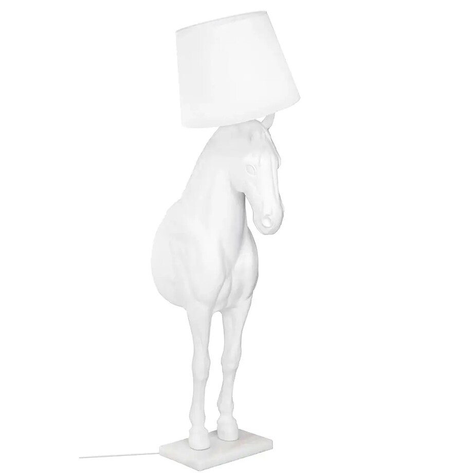 Stojąca lampa pokojowa HORSE M podłogowy koń z abażurem biały