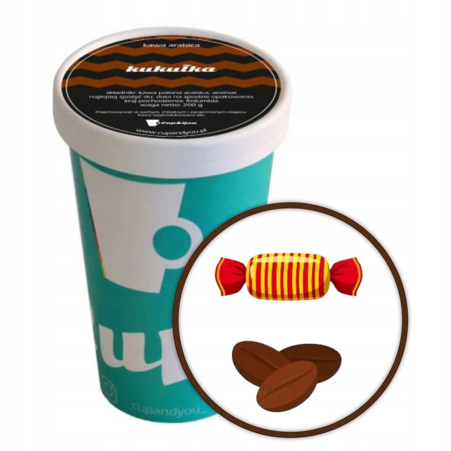 Kawa aromatyzowana ARABICA smak KUKUŁKA ziarnista Cup&You 200g premium - kawa smakowa deserowa