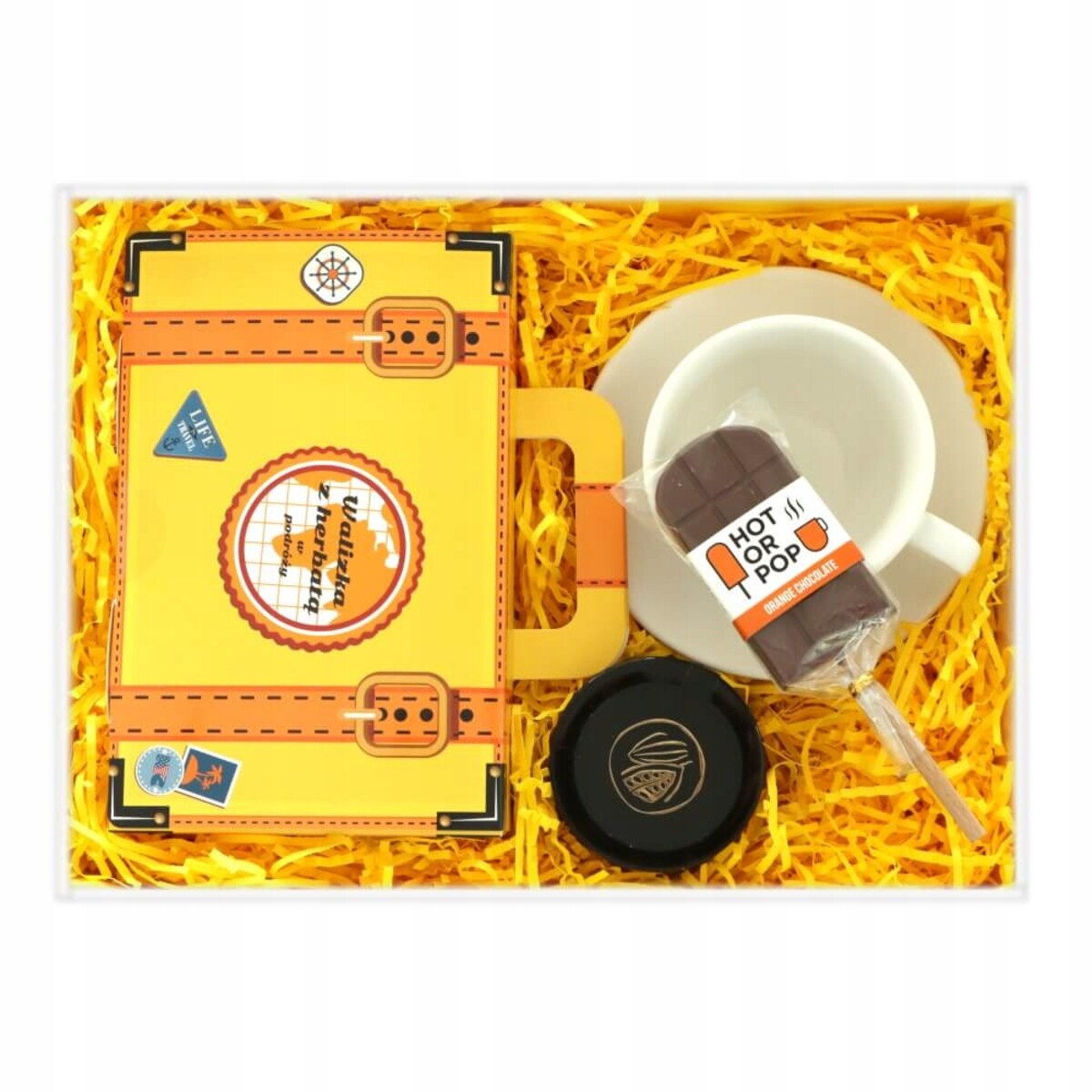 Wyjątkowy Prezent z herbatą smakową mix i akcesoriami dla podróżnika gift