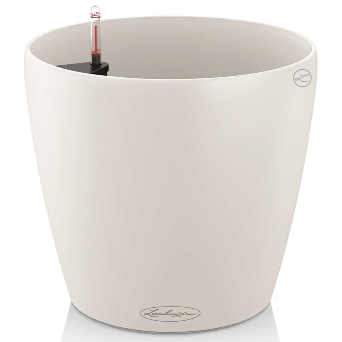 LECHUZA Biała donica Classico Color 28 ALL-IN-ONE, wysoki połysk 13190
