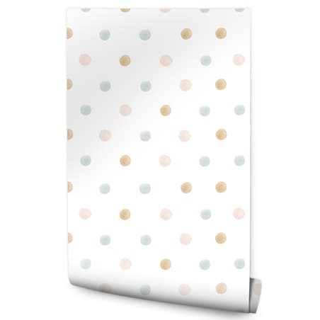 Tapeta Do Pokoju Dziecięcego Drobne Akwarelowe Groszki