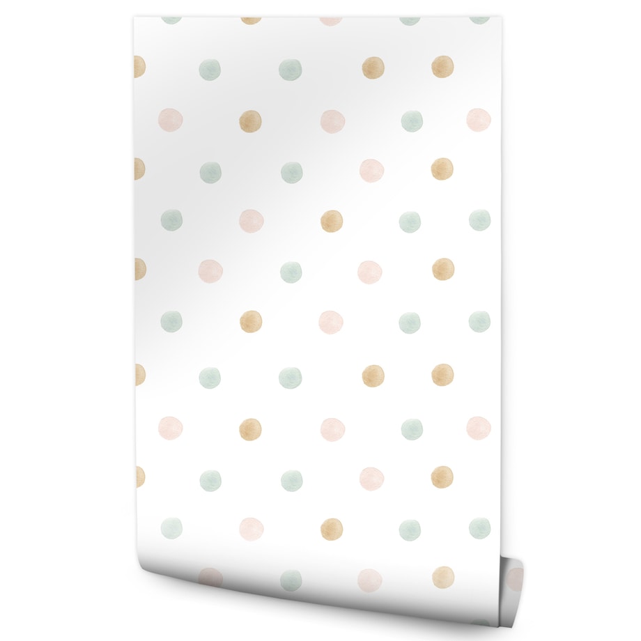 Tapeta Do Pokoju Dziecięcego Drobne Akwarelowe Groszki