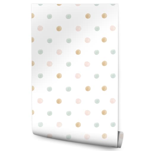 Tapeta Do Pokoju Dziecięcego Drobne Akwarelowe Groszki