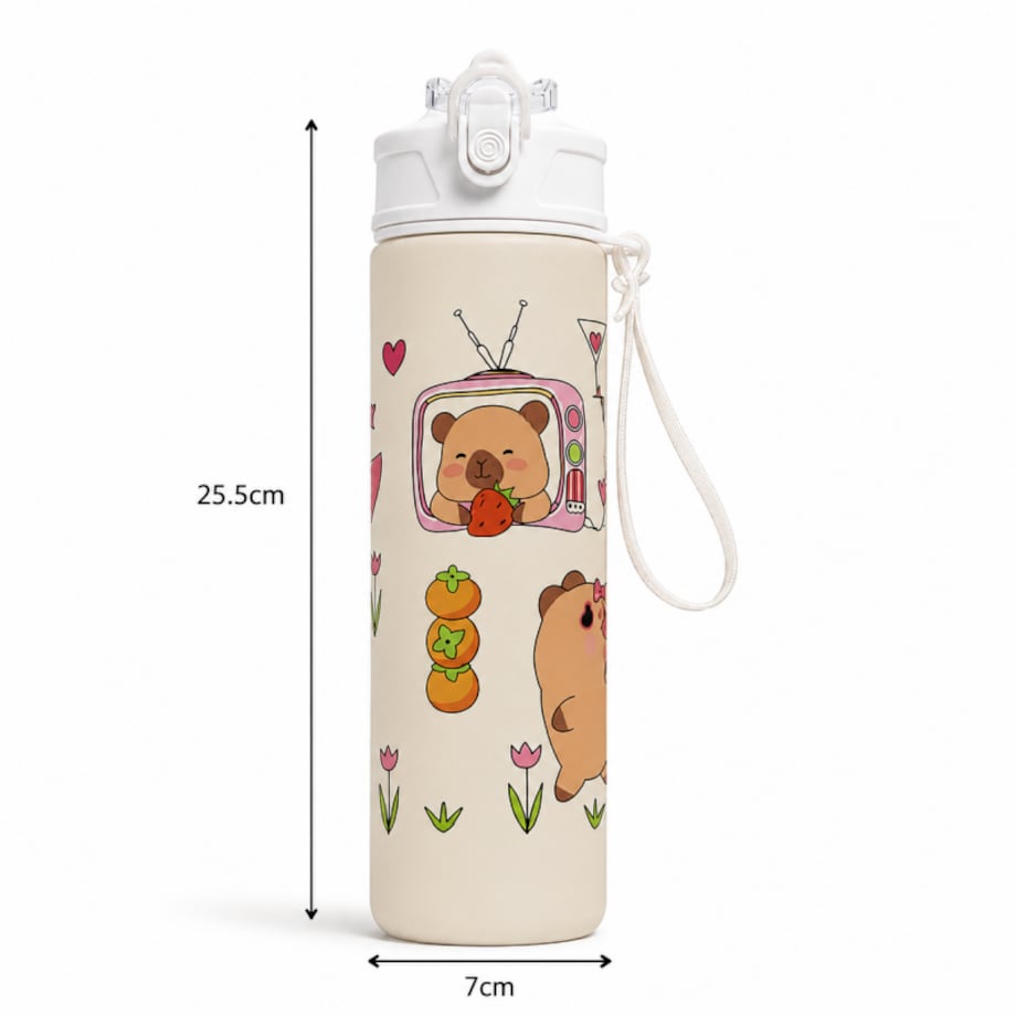 Butelka na wodę, bidon z rurką i ustnikiem 800ml KAPIBARA BD66