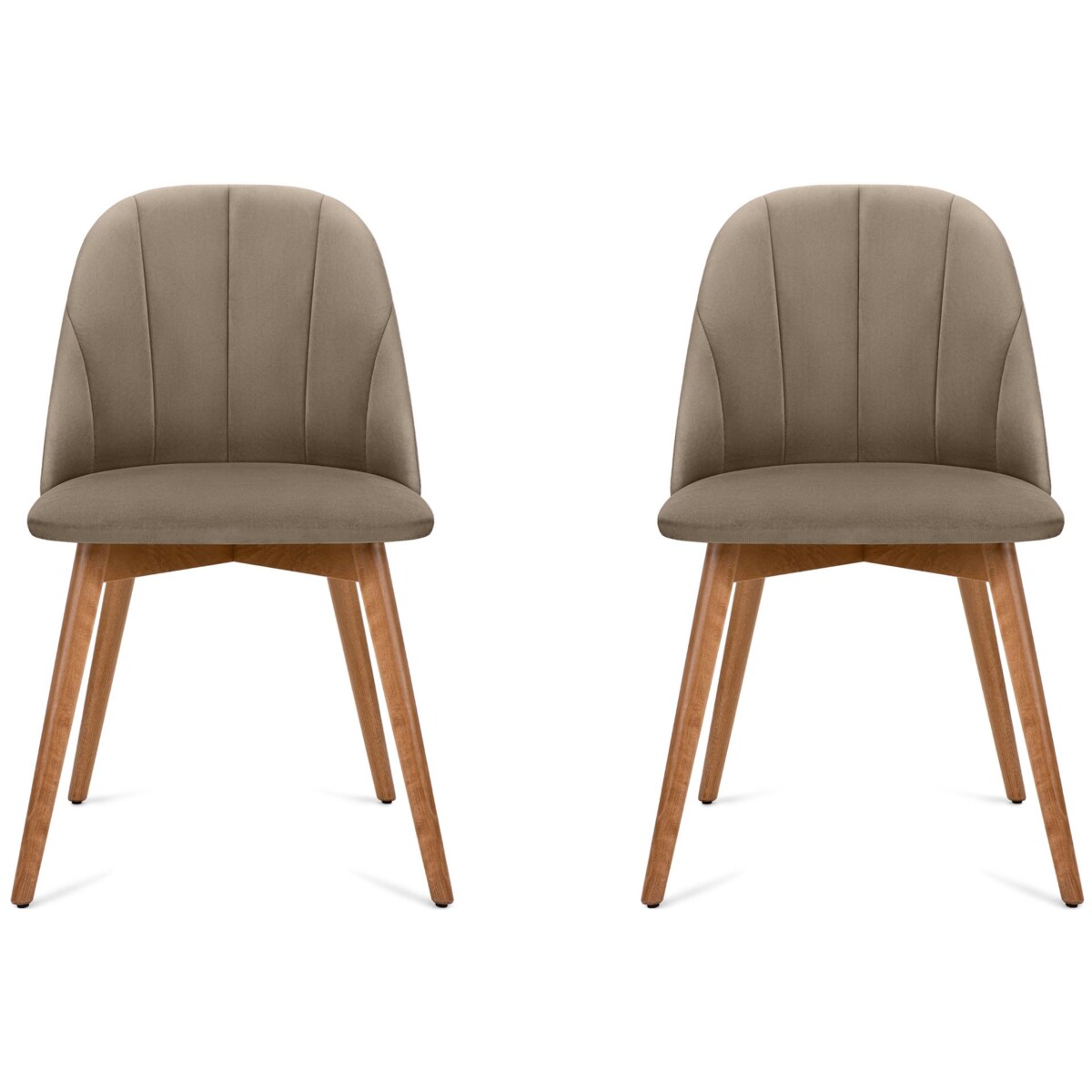 KONSIMO BAKERI Krzesła skandynawskie welurowe, beżowy, 2 szt