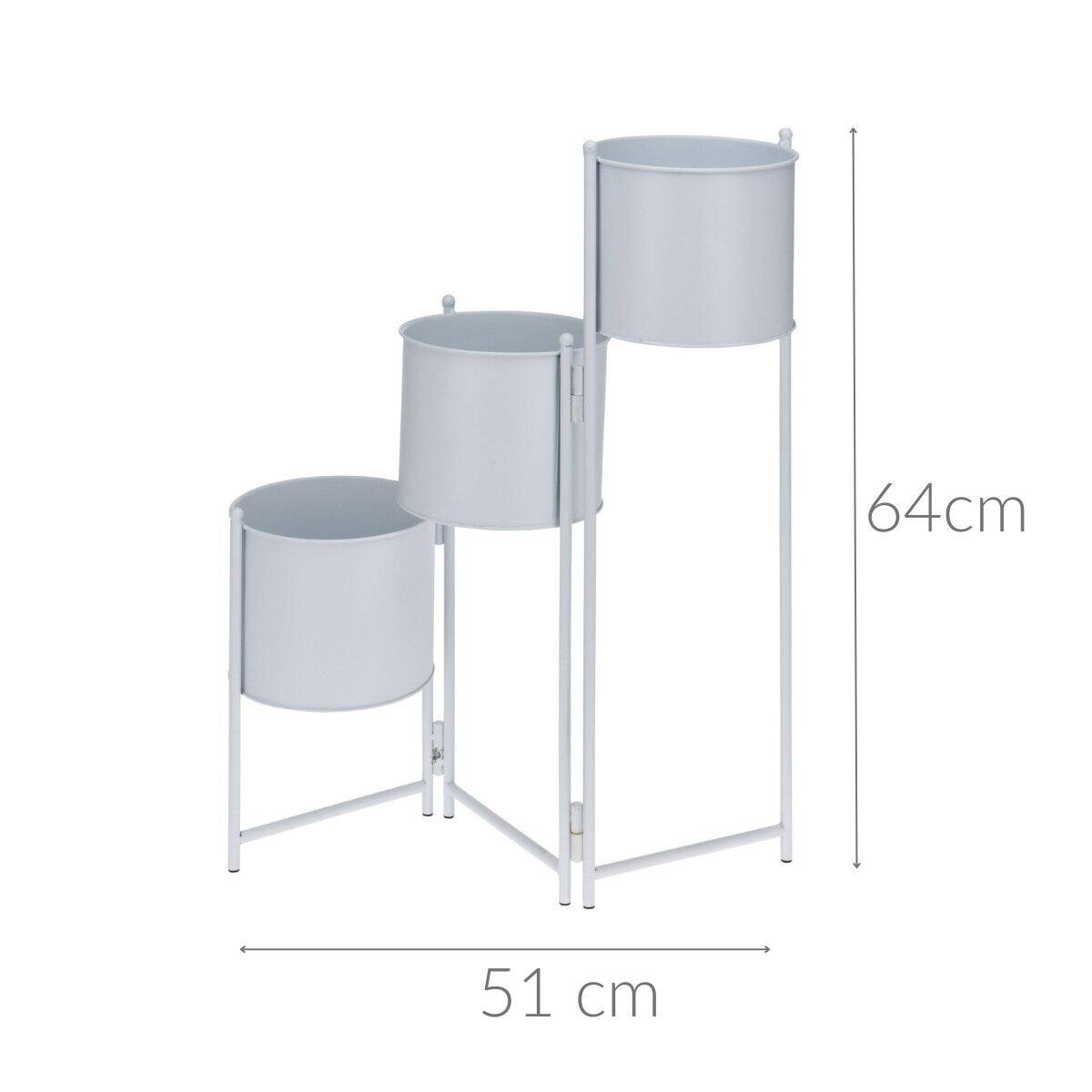 Stojak na kwiaty na trzy doniczki, metalowy, 64 cm